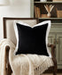 20" Black And White Cotton Geometric Throw Pillow