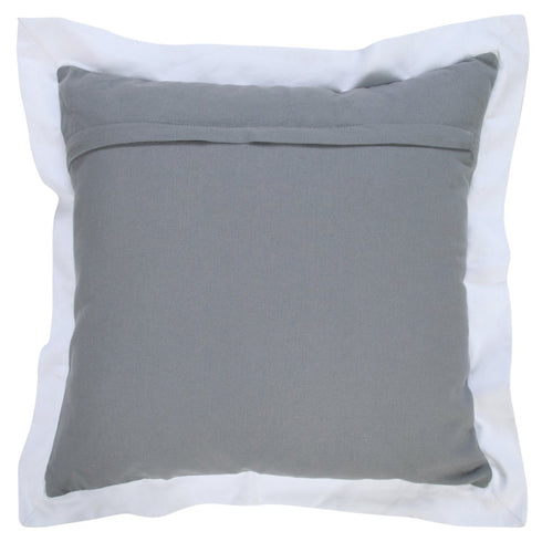 20" X 20" Gray And White 100% Cotton Geometric Zippered Pillow