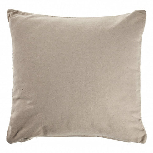 18" Cream Cotton Throw Pillow