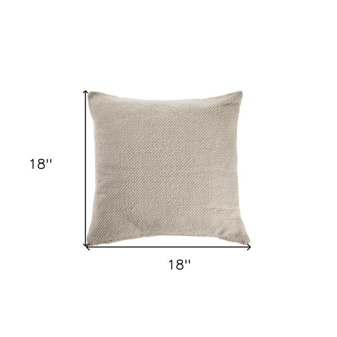 18" Cream Cotton Throw Pillow