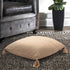 30" X 30" Beige And Cream 100% Cotton Chevron Zippered Pillow