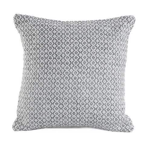 18" Gray And White Cotton Geometric Throw Pillow