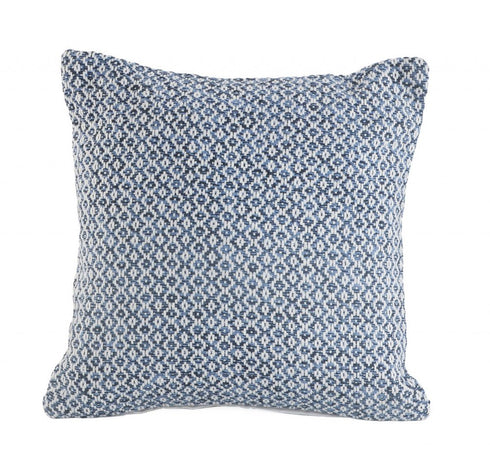 18" Gray And White Cotton Geometric Throw Pillow