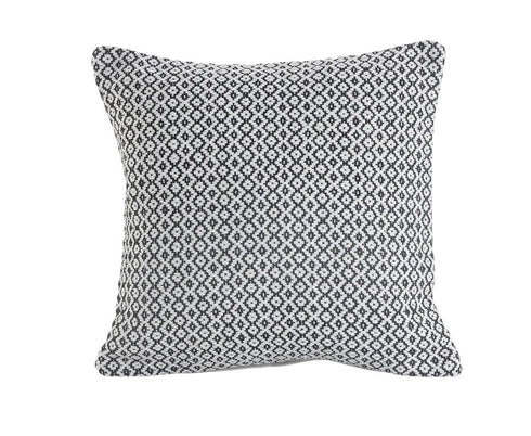 18" X 18" Black And White 100% Cotton Geometric Zippered Pillow