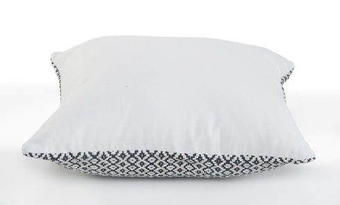 18" Gray And White Cotton Geometric Throw Pillow