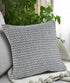 18" Gray And White Cotton Geometric Throw Pillow