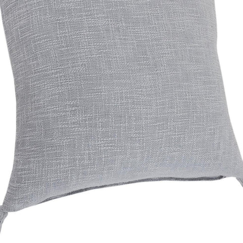 20" X 20" Light Gray 100% Cotton Zippered Pillow