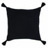 20" X 20" Jet Black 100% Cotton Zippered Pillow