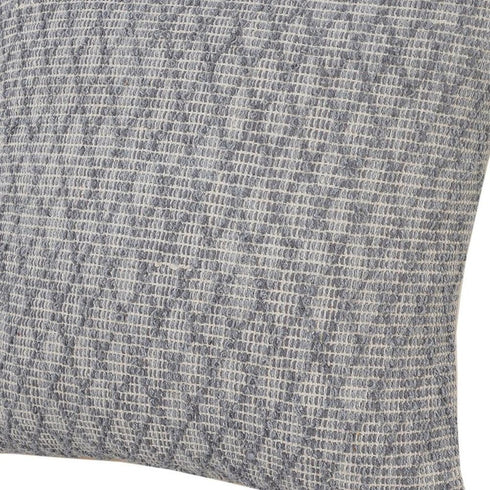 20" X 20" Gray 100% Cotton Geometric Zippered Pillow