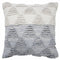 20" X 20" Heathered Gray And Off-White 100% Cotton Geometric Zippered Pillow