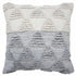20" X 20" Heathered Gray And Off-White 100% Cotton Geometric Zippered Pillow