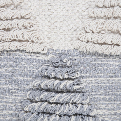 20" X 20" Heathered Gray And Off-White 100% Cotton Geometric Zippered Pillow