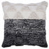 20" X 20" Black And Off-White 100% Cotton Geometric Zippered Pillow