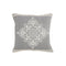 24" X 24" Light Gray And White 100% Cotton Geometric Zippered Pillow