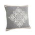 24" X 24" Light Gray And White 100% Cotton Geometric Zippered Pillow
