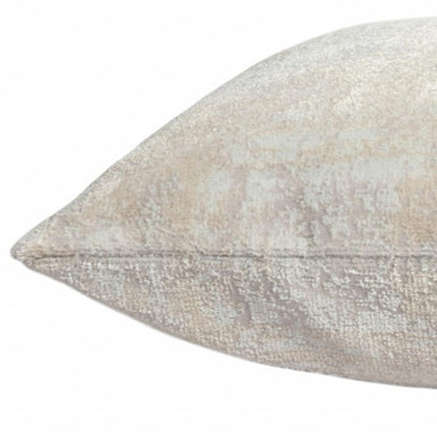 20" X 20" Gray And Beige Polyester Abstract Zippered Pillow