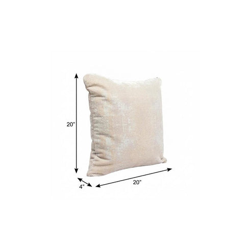 20" X 20" Gray And Beige Polyester Abstract Zippered Pillow