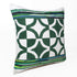 20" Green and White Cotton Throw Pillow