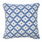 20" X 20" Blue And White 100% Cotton Geometric Zippered Pillow