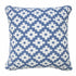 20" X 20" Blue And White 100% Cotton Geometric Zippered Pillow