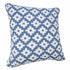 20" X 20" Blue And White 100% Cotton Geometric Zippered Pillow