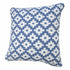 20" X 20" Blue And White 100% Cotton Geometric Zippered Pillow