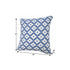 20" X 20" Blue And White 100% Cotton Geometric Zippered Pillow