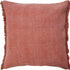 20" Dusty Rose Cotton Throw Pillow with Fringe
