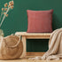 20" Dusty Rose Cotton Throw Pillow with Fringe