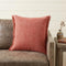 20" Dusty Rose Cotton Throw Pillow with Fringe