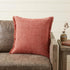 20" Dusty Rose Cotton Throw Pillow with Fringe