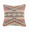 18" X 18" Blue Cream And Red 100% Cotton Geometric Zippered Pillow