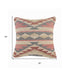 18" X 18" Blue Cream And Red 100% Cotton Geometric Zippered Pillow