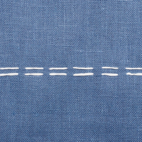 20" X 20" Navy Linen Striped Zippered Pillow