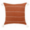 20" X 20" Rust Linen Striped Zippered Pillow