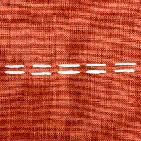 20" X 20" Rust Linen Striped Zippered Pillow