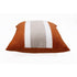 20" X 20" Rust And Gray Linen Striped Zippered Pillow