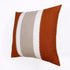 20" X 20" Rust And Gray Linen Striped Zippered Pillow