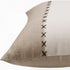 20" X 20" Gray And Tan Linen Patchwork Zippered Pillow