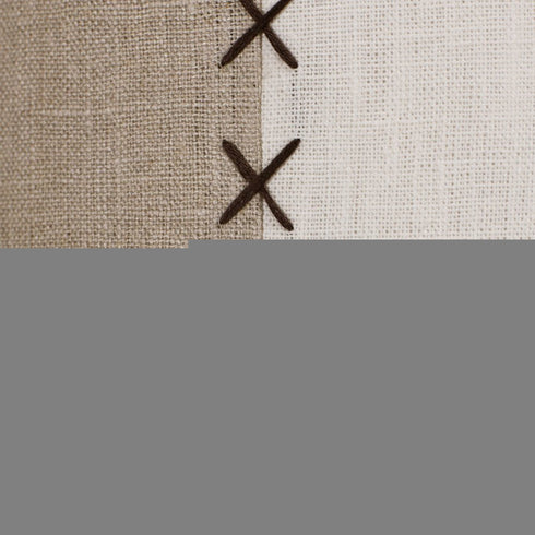 20" X 20" Gray And Tan Linen Patchwork Zippered Pillow