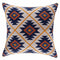 20" X 20" Blue 100% Cotton Geometric Zippered Pillow