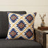 20" X 20" Blue 100% Cotton Geometric Zippered Pillow
