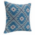 20" X 20" Blue And White 100% Cotton Geometric Zippered Pillow