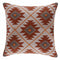 20" X 20" Rust And Off-White 100% Cotton Geometric Zippered Pillow