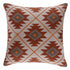 20" X 20" Rust And Off-White 100% Cotton Geometric Zippered Pillow