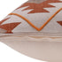 20" X 20" Rust And Off-White 100% Cotton Geometric Zippered Pillow