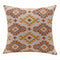 20" Yellow And Rust Cotton Geometric Throw Pillow