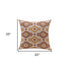 20" Yellow And Rust Cotton Geometric Throw Pillow