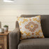 20" Yellow And Rust Cotton Geometric Throw Pillow