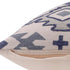 20" X 20" Blue And Gray 100% Cotton Geometric Zippered Pillow